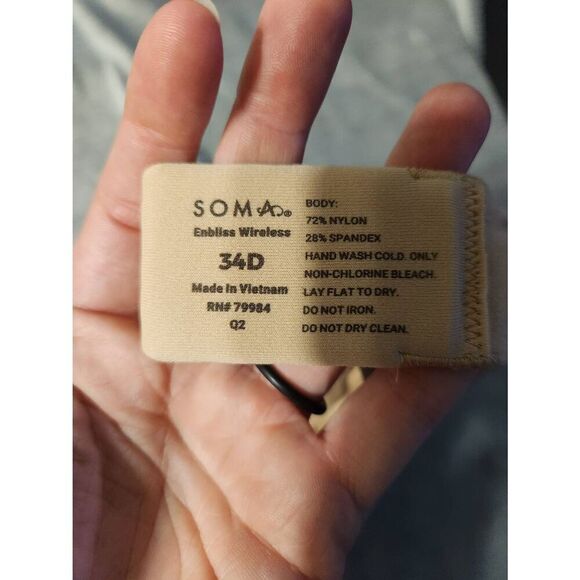 Soma Intimates 34D Enbliss Wireless Bra Beige - Picture 3 of 3